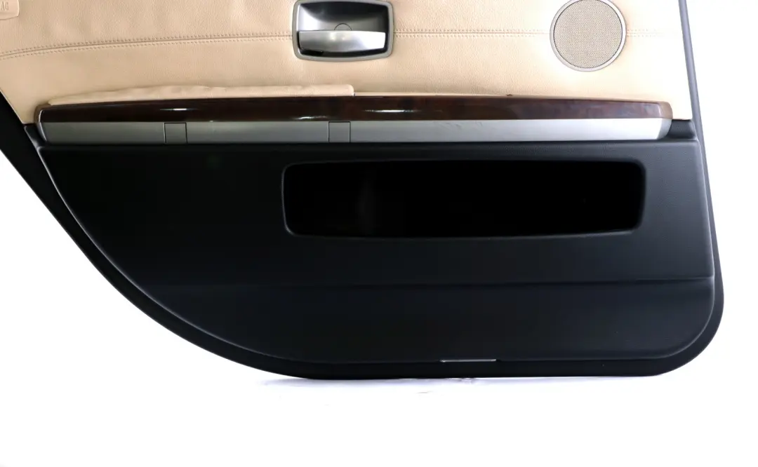BMW 7 Series E66 Long Rear Left N/S Door Card Leather Cream Beige Lining Trim - SKU 9154753 - Part number 9154753