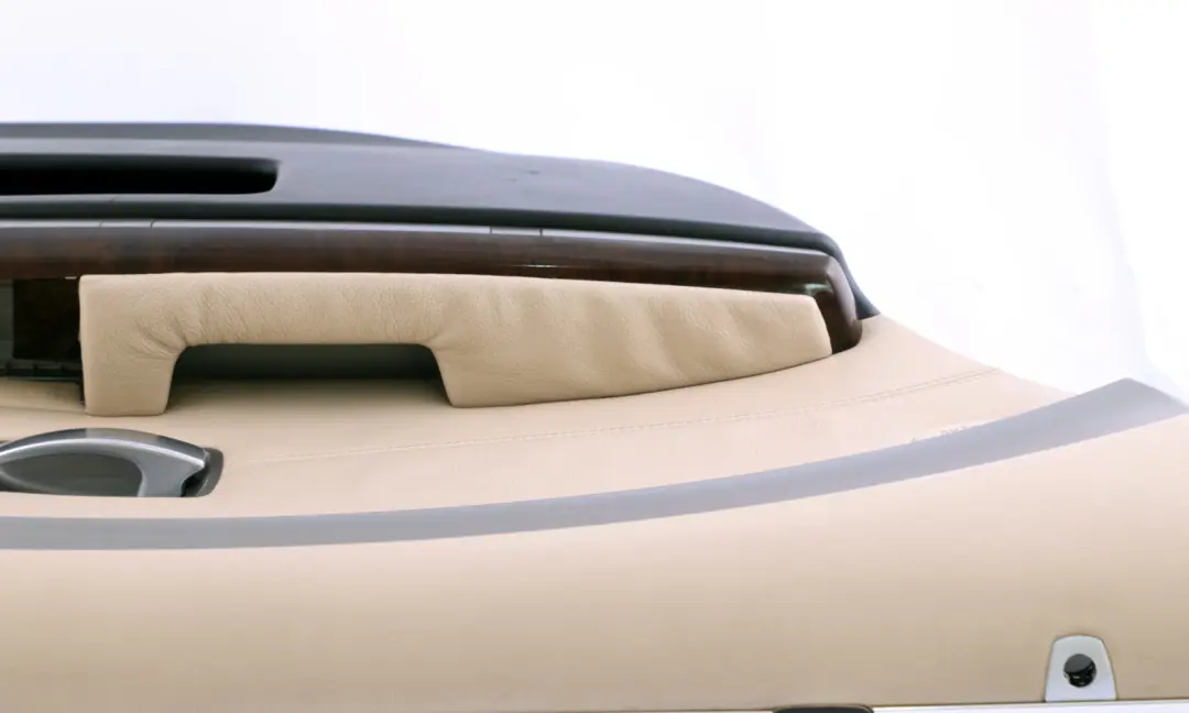 Left N/S Door Card Leather Cream Beige Lining Trim to BMW 7 Series E66 Long Rear with Part number 9154753 BMW 7 Series E66 Long Rear Left N/S Door Card Leather Cream Beige Lining Trim - SKU 9154753 - Part number 9154753