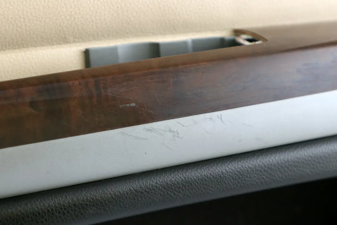 BMW 7 Series E66 Long Rear Left N/S Door Card Leather Cream Beige Lining Trim - SKU 9154753 - Part number 9154753