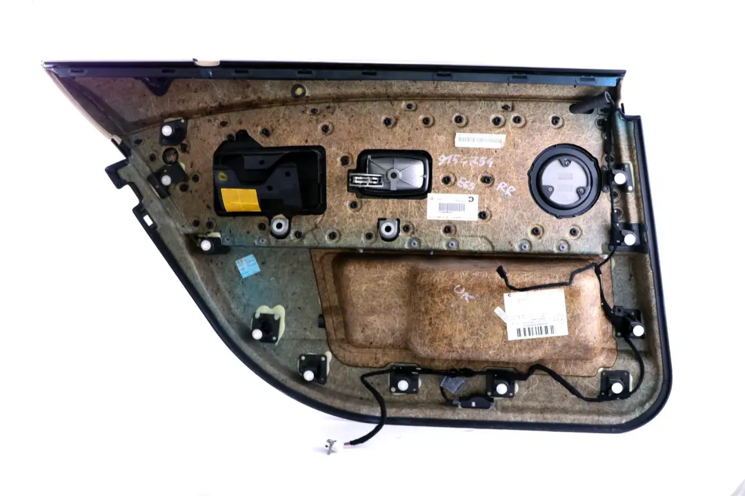 Right O/S Door Card Leather Cream Beige Lining Trim to BMW 7 Series E66 Long Rear with Part number 9154754 BMW 7 Series E66 Long Rear Right O/S Door Card Leather Cream Beige Lining Trim - SKU 9154754 - Part number 9154754
