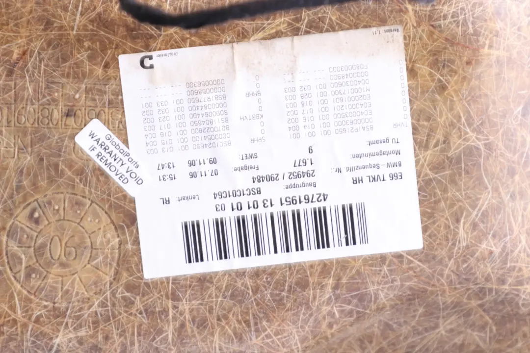 Right O/S Door Card Leather Cream Beige Lining Trim to BMW 7 Series E66 Long Rear with Part number 9154754 BMW 7 Series E66 Long Rear Right O/S Door Card Leather Cream Beige Lining Trim - SKU 9154754 - Part number 9154754