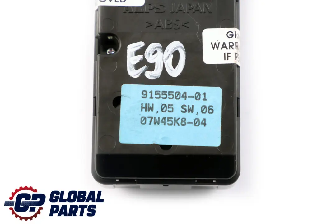 Interruptor Elevalunas Lateral Conductor para BMW E90 E90N E91 E91N con número de pieza 9155504 BMW E90 E90N E91 E91N Interruptor Elevalunas Lateral Conductor - SKU 9155504-1 - Número de pieza 9155504