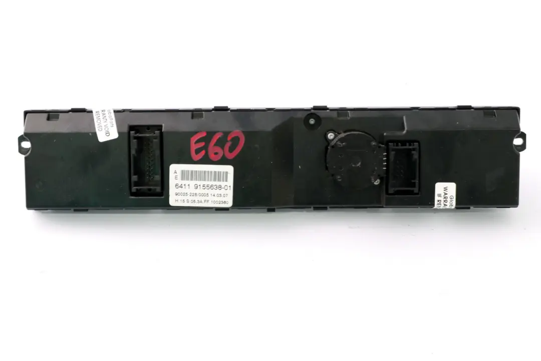 Przełączniki Panel Nawiewu Klimatyzacji do BMW E60 E61 o numerze 9155638 BMW E60 E61 Przełączniki Panel Nawiewu Klimatyzacji - SKU 9155638 - Numer Części 9155638