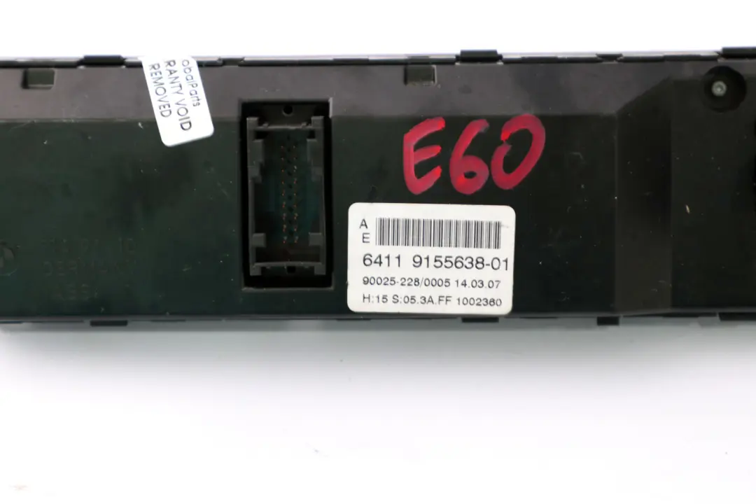 BMW 5 E60 E61 LCI Panel Climat Base - SKU 9155638 - Numéro de pièce 9155638