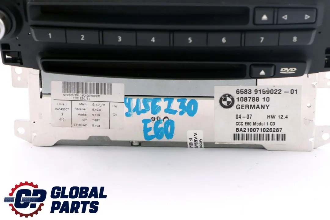 BMW E60 E61 E63 Nawigacja Professional CD 9159022 - SKU 9156230 - Numer Części 9156230