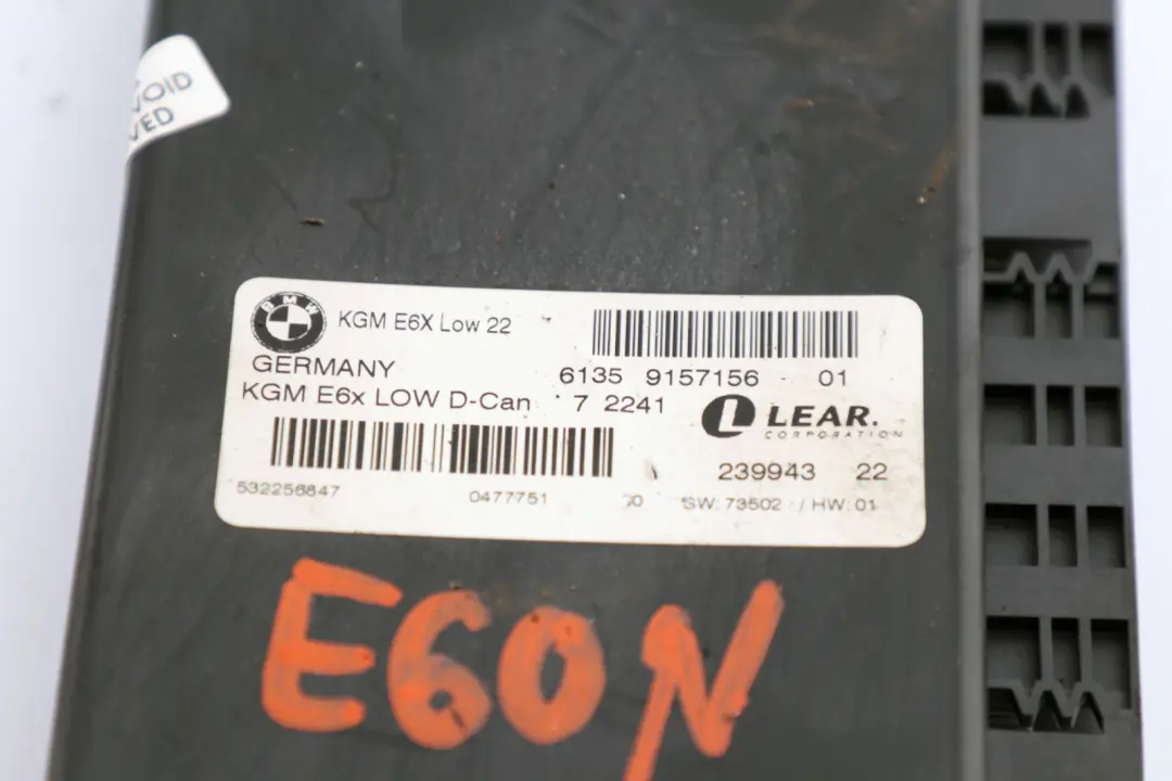  Módulo Puerta Enlace Carrocería BMW E60 E61 E63 E64 Unidad Control ECU - SKU 9157156 - Número de pieza 9167201