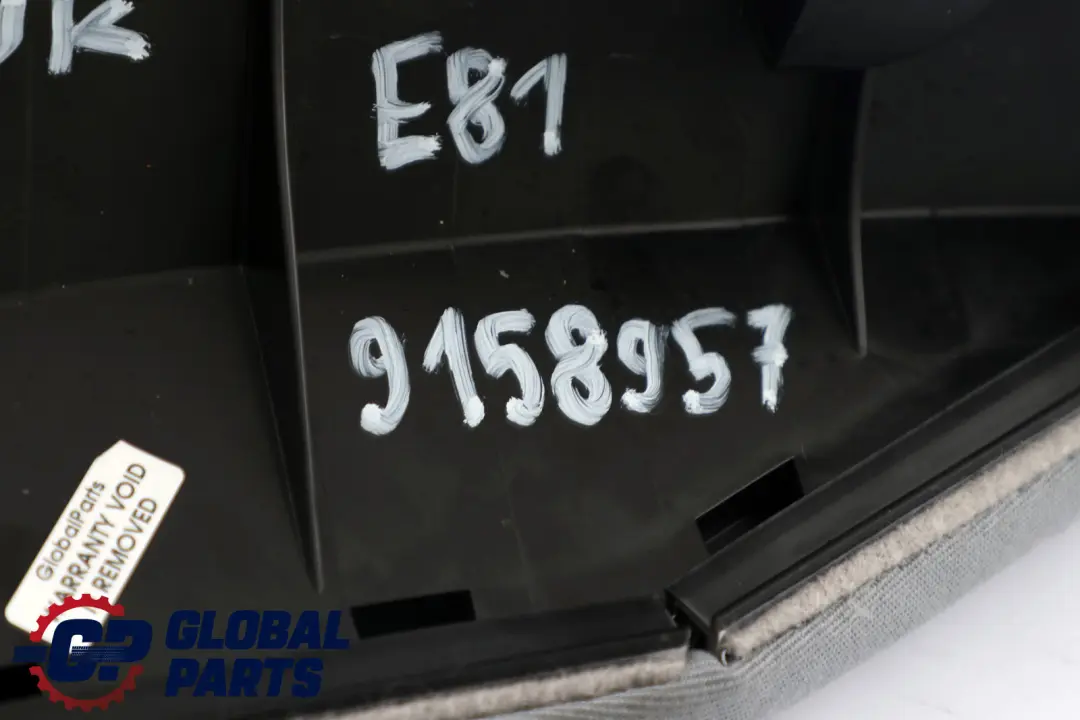 Side Finisher Corner Left N/S Grey Cloth Fabric to BMW 1 Series E81 E82 Rear Seat with Part number 9158957 BMW 1 Series E81 E82 Rear Seat Side Finisher Corner Left N/S Grey Cloth Fabric - SKU 9158957 - Part number 9158957