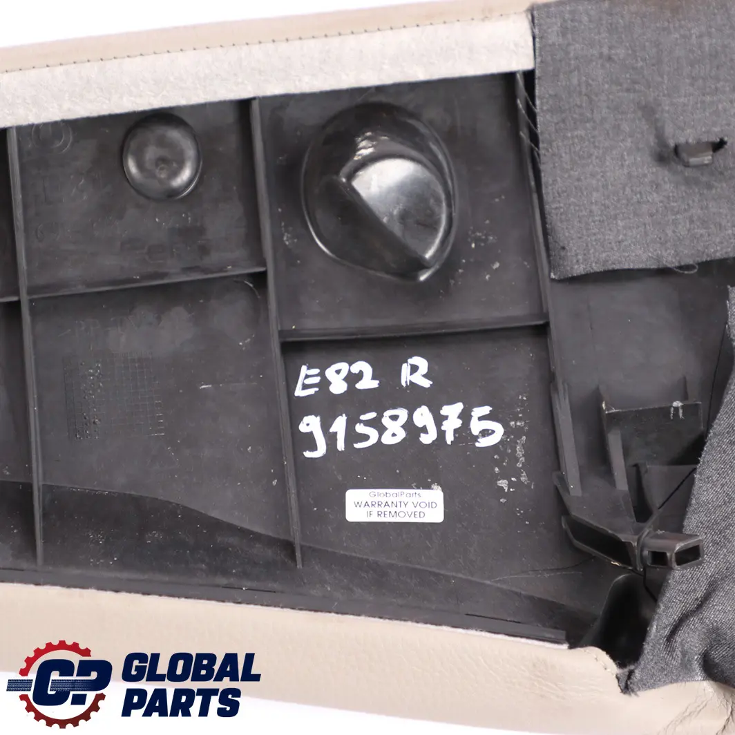 BMW E81 E82 Embellecedor Lateral Asiento Trasero Derecho Cuero Beige - SKU 9158976 - Número de pieza 9158976