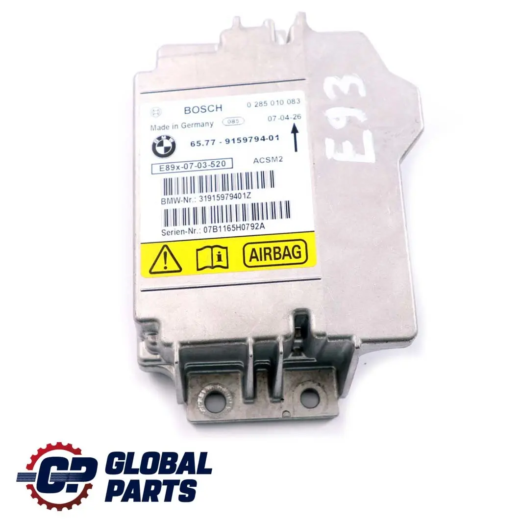 BMW E93 Unidad De Control Del Airbag Cabrio Módulo ECU 9159794 65779159794