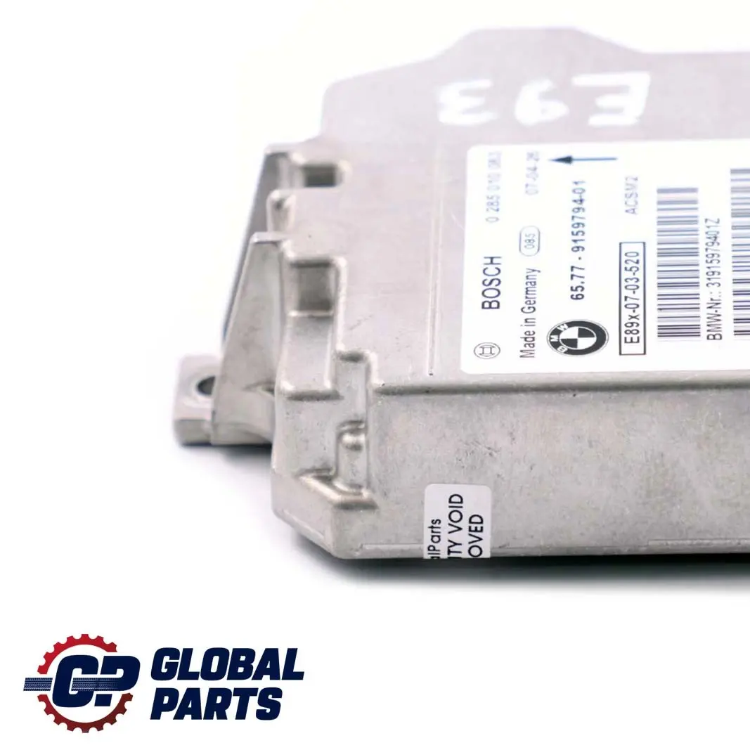Module de contrôle d'Airbag ECU 6577 pour BMW E93 Cabrio à propos du numéro de pièce 9159794 BMW E93 Cabrio Module de contrôle d'Airbag ECU 6577 - SKU 9159794 - Numéro de pièce 9159794