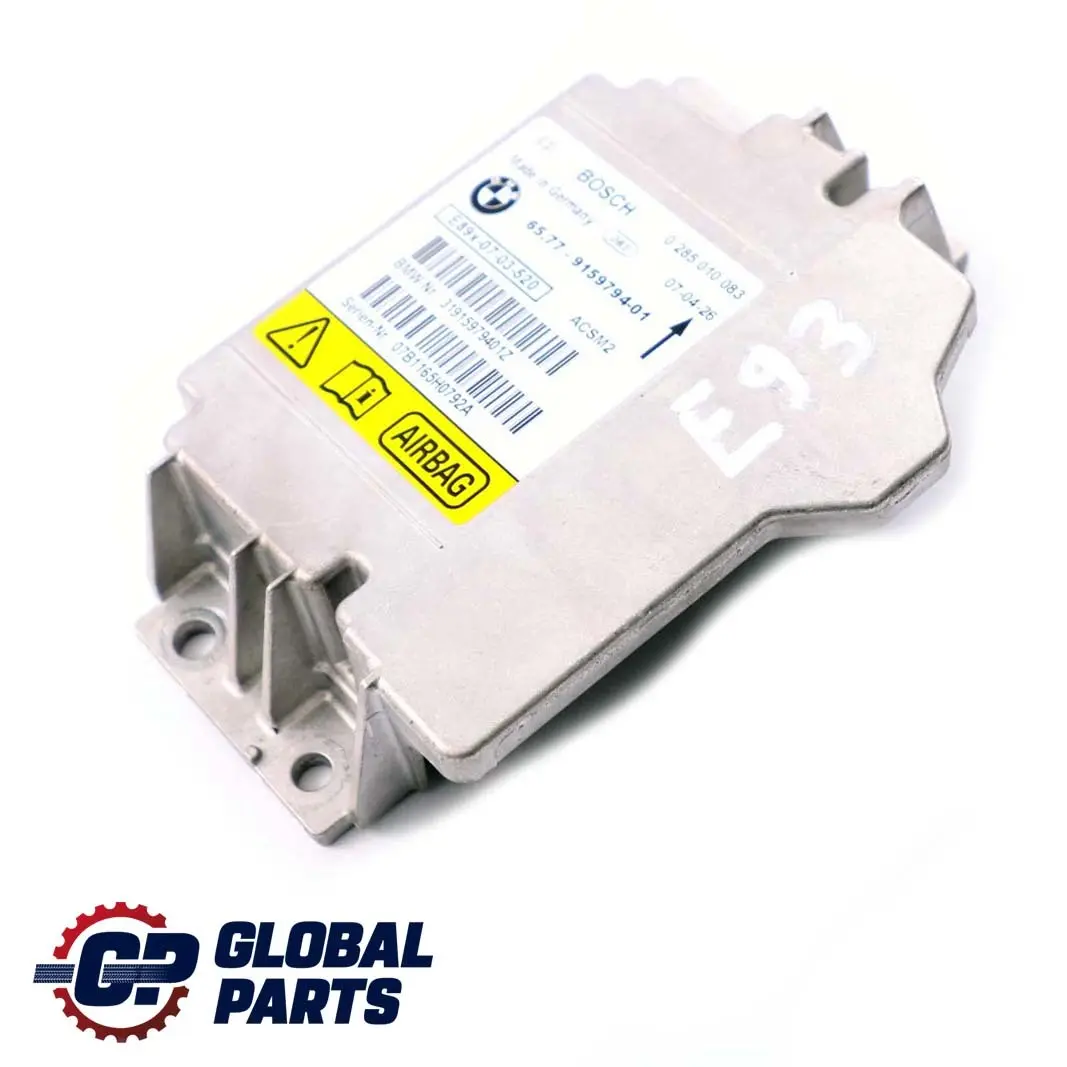 Unidad De Control Del Airbag Cabrio Módulo ECU 6577 para BMW E93 con número de pieza 9159794 BMW E93 Unidad De Control Del Airbag Cabrio Módulo ECU 6577 - SKU 9159794 - Número de pieza 9159794