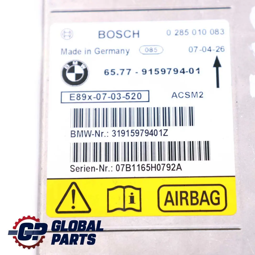 Module de contrôle d'Airbag ECU 6577 pour BMW E93 Cabrio à propos du numéro de pièce 9159794 BMW E93 Cabrio Module de contrôle d'Airbag ECU 6577 - SKU 9159794 - Numéro de pièce 9159794