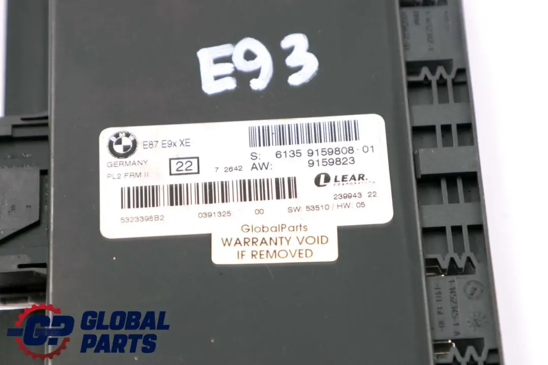 BMW 3 Series E93 Xenon Footwell Light Module Control Unit ECU PL2 FRM II - SKU 9159808-1 - Part number 9159808