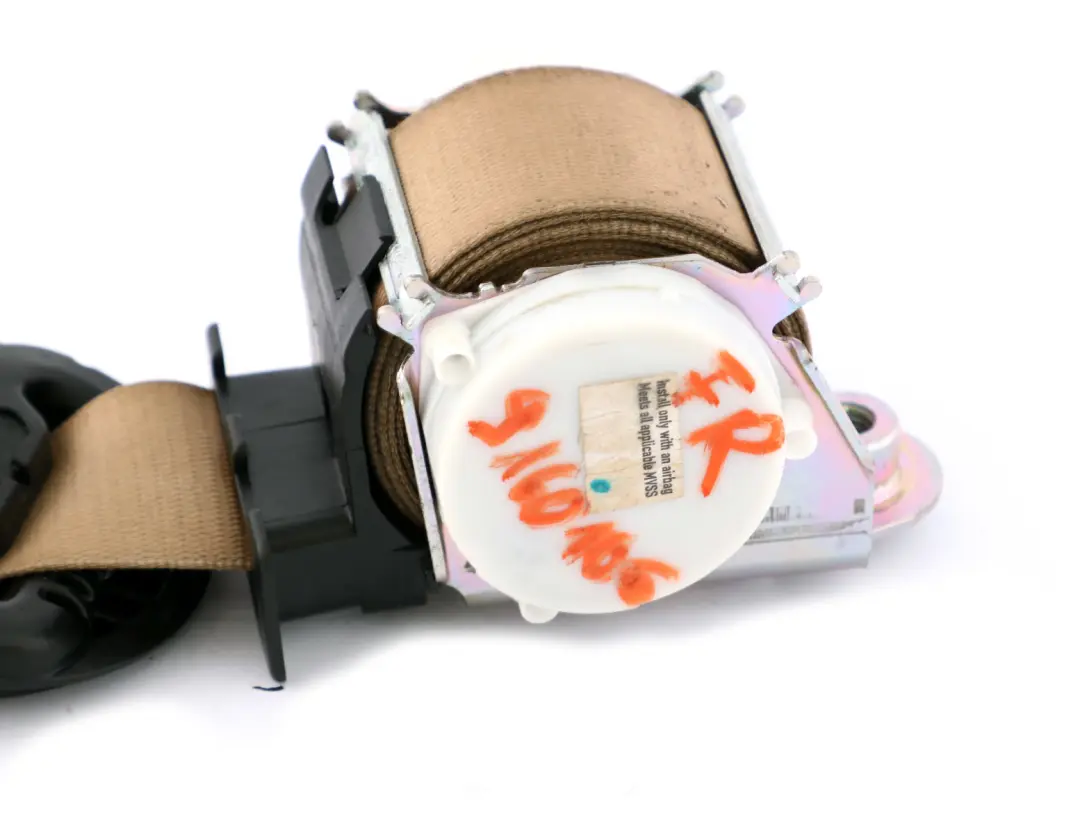 Front Right Upper Safety Seat Belt Beige O/S to BMW 3 Series E90 E91 LCI with Part number 9160106 BMW 3 Series E90 E91 LCI Front Right Upper Safety Seat Belt Beige O/S - SKU 9160106 - Part number 9160106
