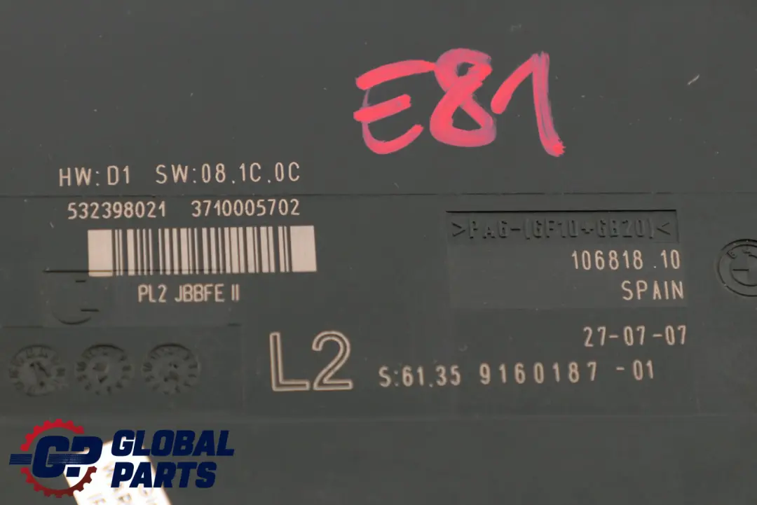 BMW 1 er E81 Karosseriesteuergeraet Module ECU JBBFE II Junction Box 6135 - SKU 9160187 - Teilenummer 61359160187
