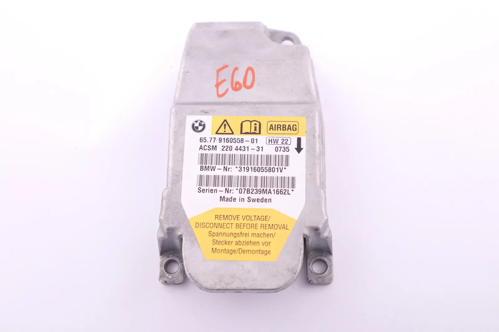 BMW 5 Series E60 E60N E61 E61N LCI Airbag ECU Control Unit Module