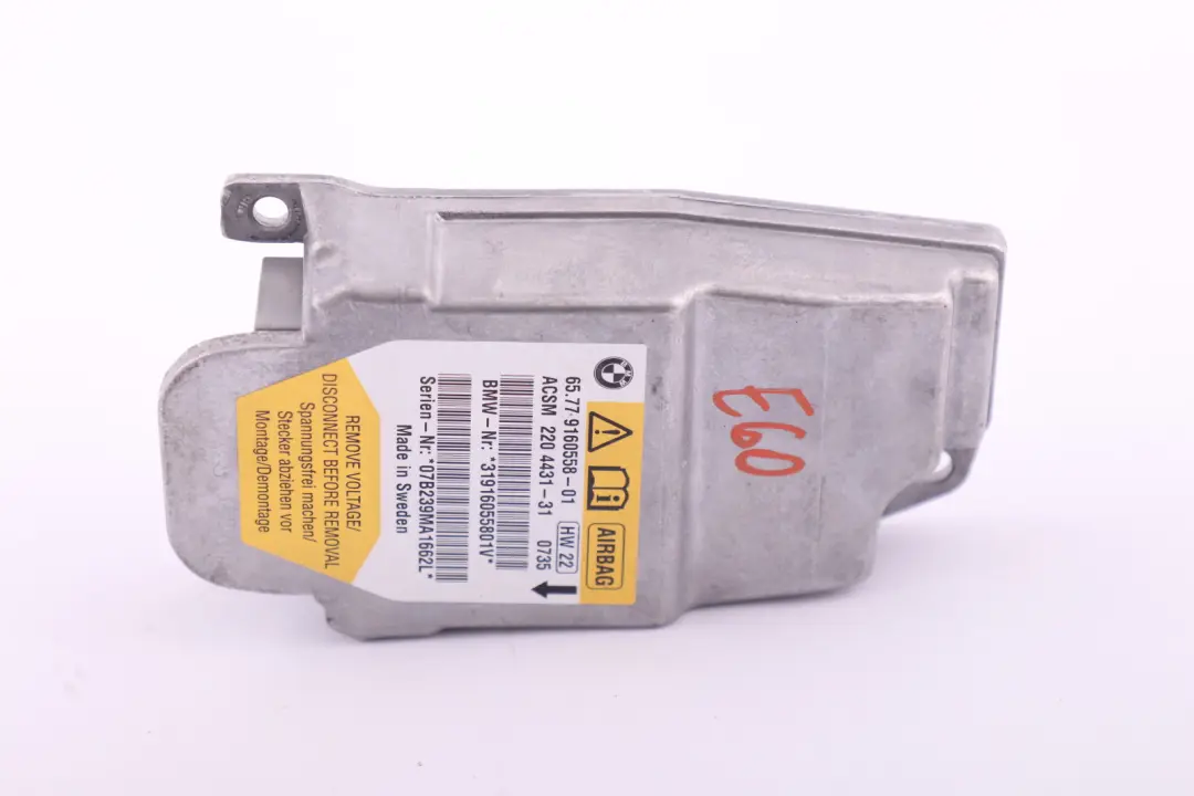 Airbag Ecu Modulo Unit? Controllo per BMW E60 E60N E61 E61N LCI con numero di parte 9160558 BMW E60 E60N E61 E61N LCI Airbag Ecu Modulo Unit? Controllo - SKU 9160558 - Numero di parte 9160558