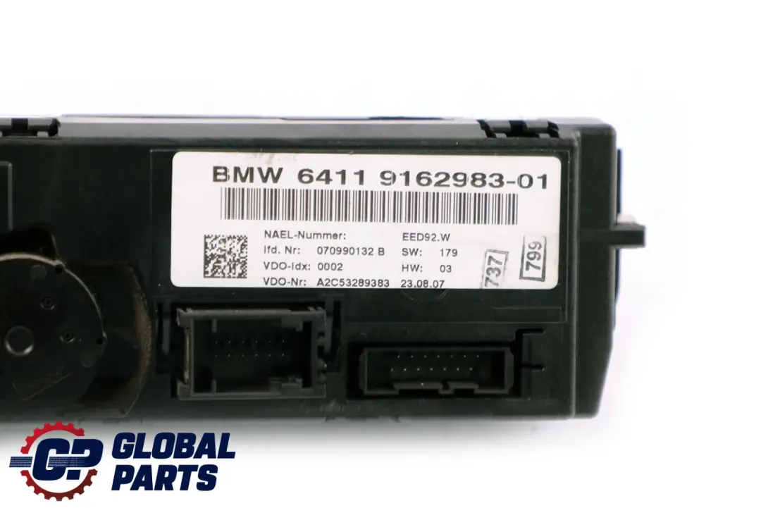 Commande de climatiseur automatique pour BMW 1 3 Serie E81 E87 E90 E91 à propos du numéro de pièce 9162983 BMW 1 3 Serie E81 E87 E90 E91 Commande de climatiseur automatique - SKU 9162983 - Numéro de pièce 9162983