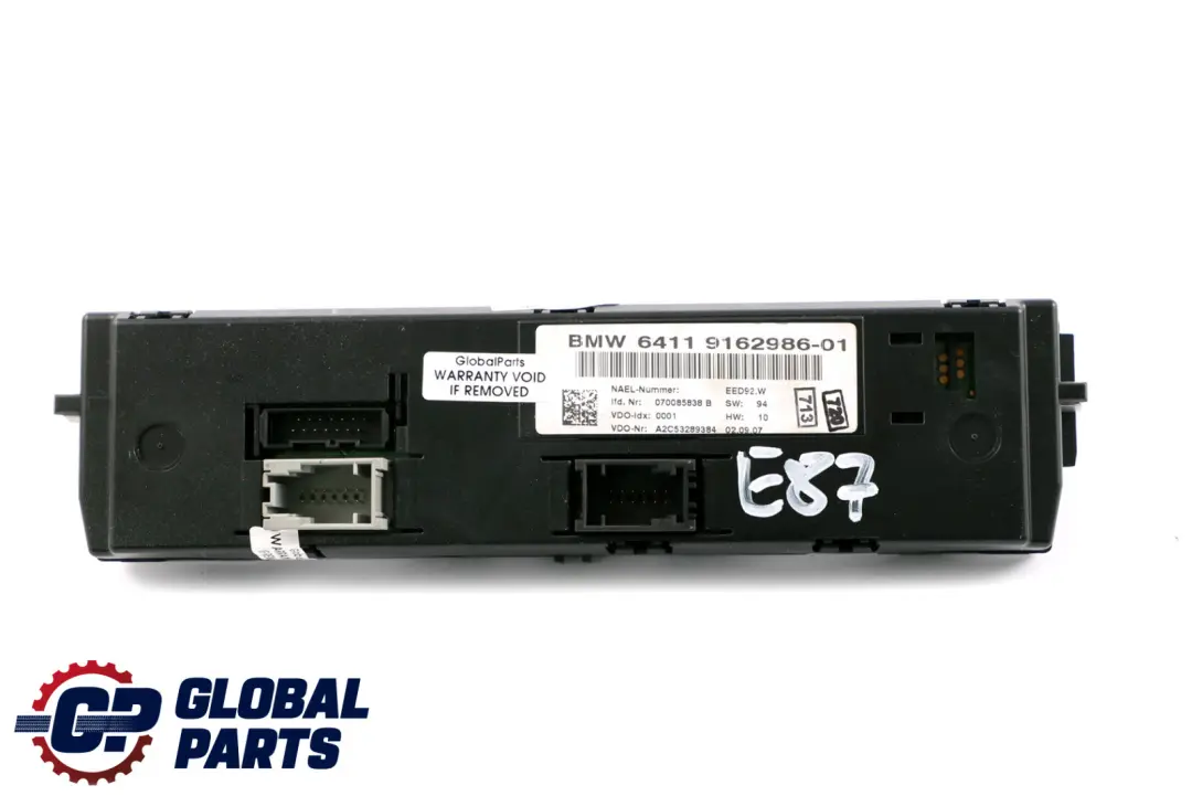 BMW E81 E87 E87N E90 LCI E91 E92 Air Conditioning Control - SKU 9162986 - Part number 9162986
