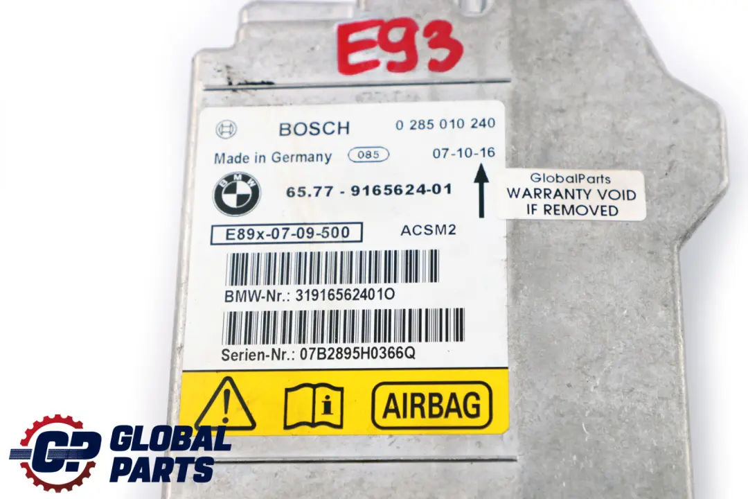 Module Control Unit Module ECU BMW E93 Air - SKU 9165624 - Part number 9189906