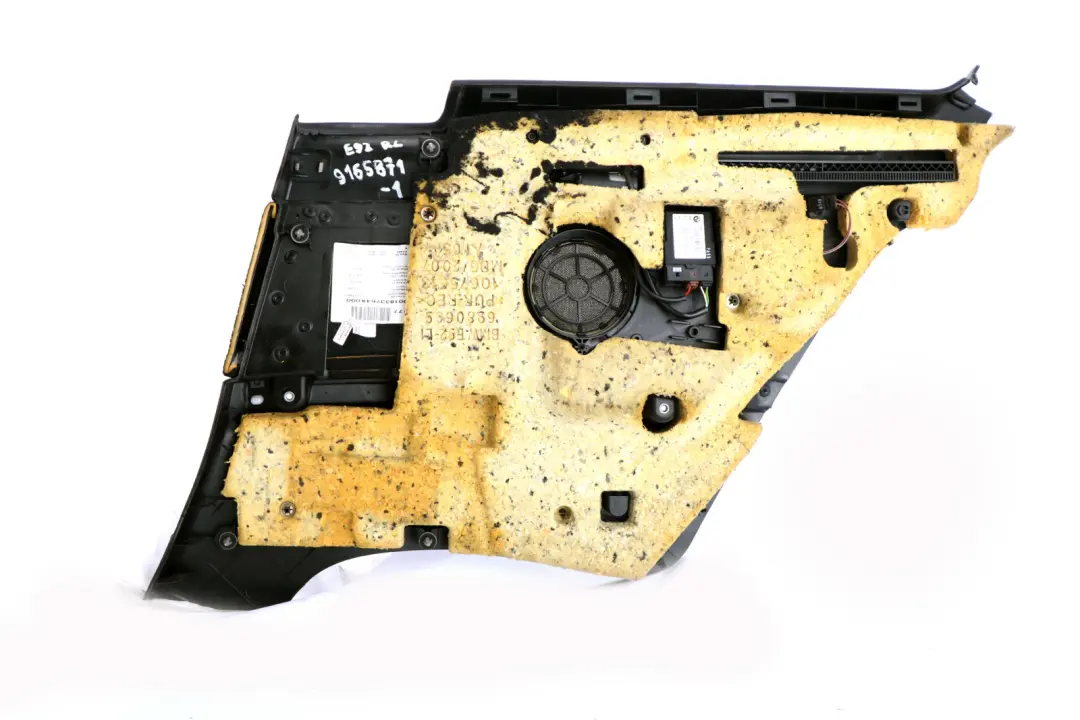 Left N/S Door Card Lining Black Anthracite Trim Panel to BMW 3 Series E92 1 Rear with Part number 9165871 BMW 3 Series E92 1 Rear Left N/S Door Card Lining Black Anthracite Trim Panel - SKU 9165871-1 - Part number 9165871