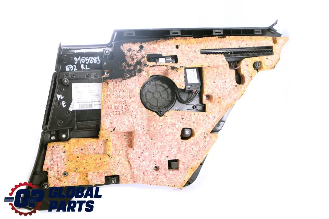 BMW E92 Coupe Lateral Panel de Ajuste Trasero Izquierdo Forro de Tela Pearlpoint - SKU 9165883 - Número de pieza 9165883