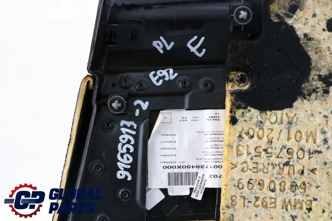 BMW E92 Boczek Osłona Lewa Tylna Antracyt - SKU 9165913-2 - Numer Części 9165913