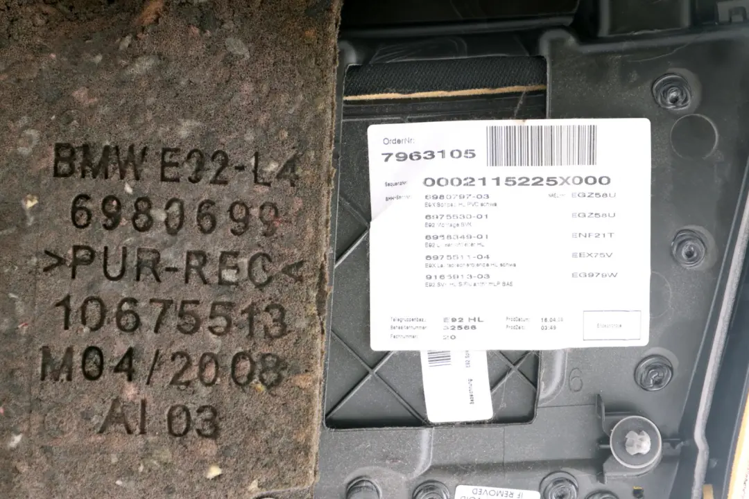 BMW E92 Boczek drzwi lewy tył antrazit - SKU 9165913 - Numer Części 9165913