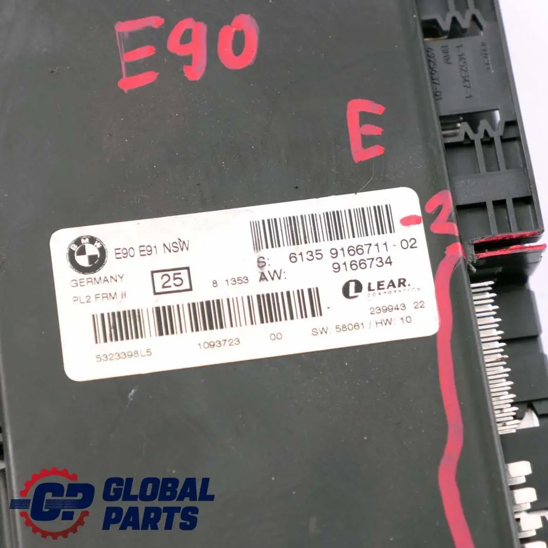 BMW 3 E91 2 Footwell Light Control Module ECU NSW PL2 FRM II Lear - SKU 9166711-2 - Part number 9166711