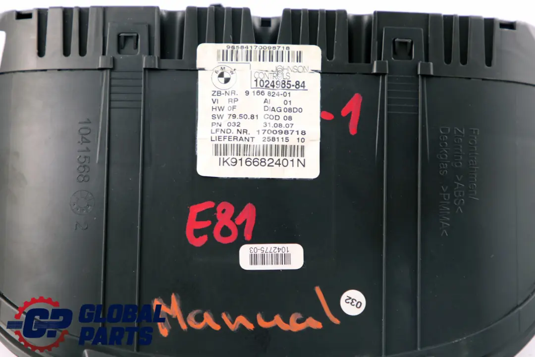 BMW 1 Series E81 E87 LCI 120d N47 Speedo Clocks Instruments Combination - SKU rhd-9166824-1 - Part number 9166824