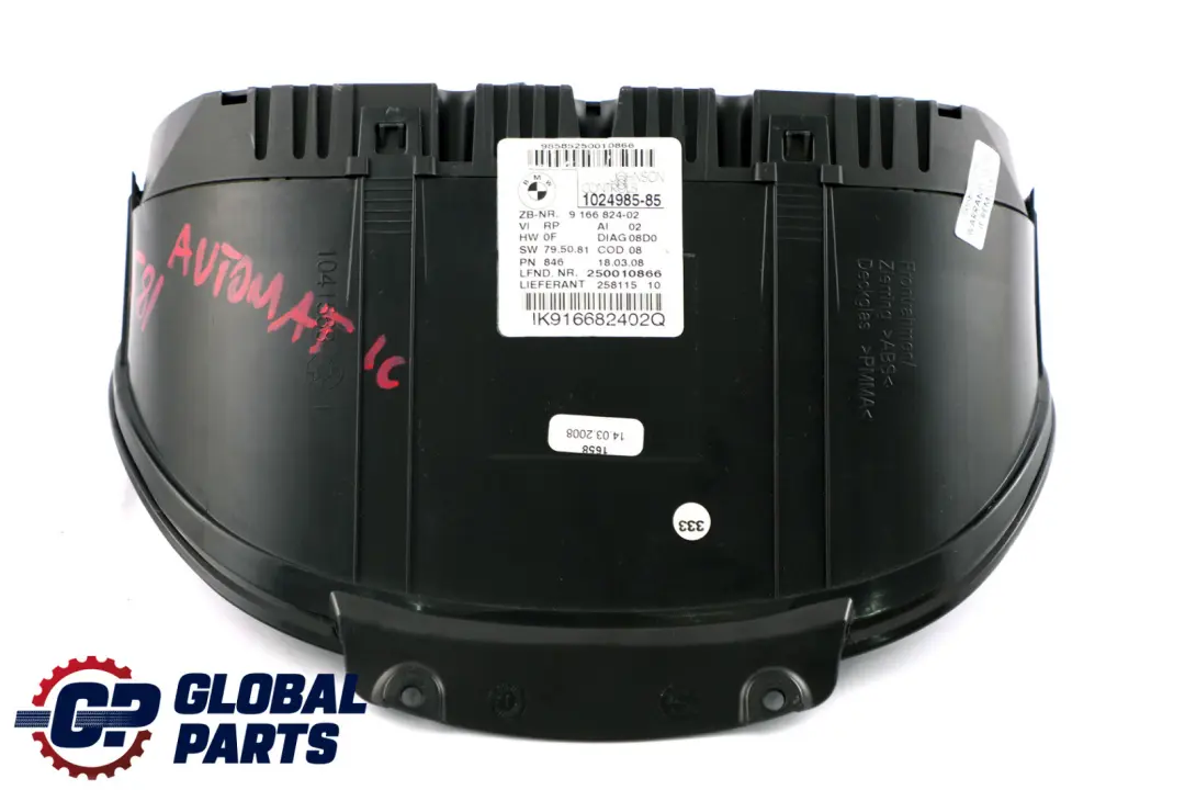 Speedo Clocks Instruments Combination Automatic to BMW 1 Series E81 E87 LCI 120d with Part number 9166824 BMW 1 Series E81 E87 LCI 120d Speedo Clocks Instruments Combination Automatic - SKU rhd-9166824 - Part number 9166824