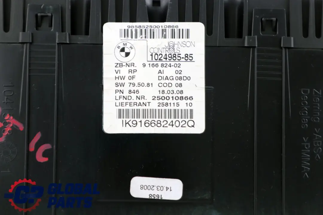 BMW 1 Series E81 E87 LCI 120d Speedo Clocks Instruments Combination Automatic - SKU rhd-9166824 - Part number 9166824