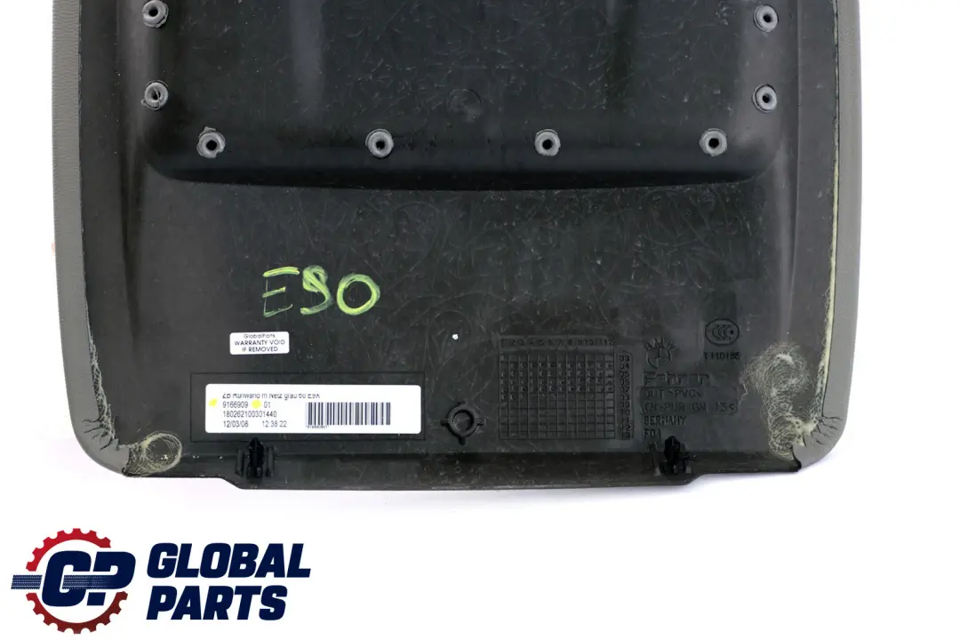 BMW 3 er E90 E91 E92 LCI Rückwand SitzMmit Netztasche Grau - SKU 9166909 - Teilenummer 9166909