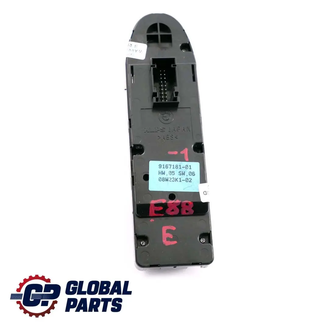 BMW 1 Series E88 1 Driver's Side Window Lifter Switch Panel Black - SKU 9167181-1 - Part number 9167181