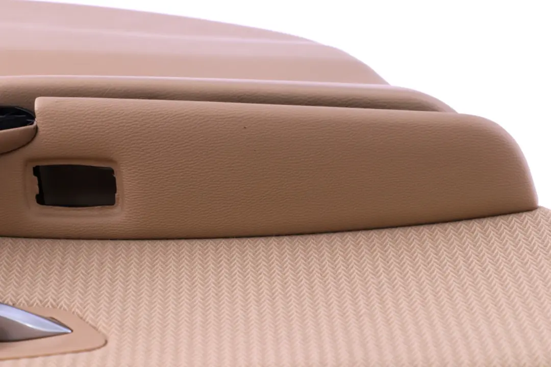 Left N/S Door Card Lining Beige Cloth Vertex Trim to BMW E90 LCI Rear with Part number 9167903 BMW E90 LCI Rear Left N/S Door Card Lining Beige Cloth Vertex Trim - SKU 9167903 - Part number 9167903