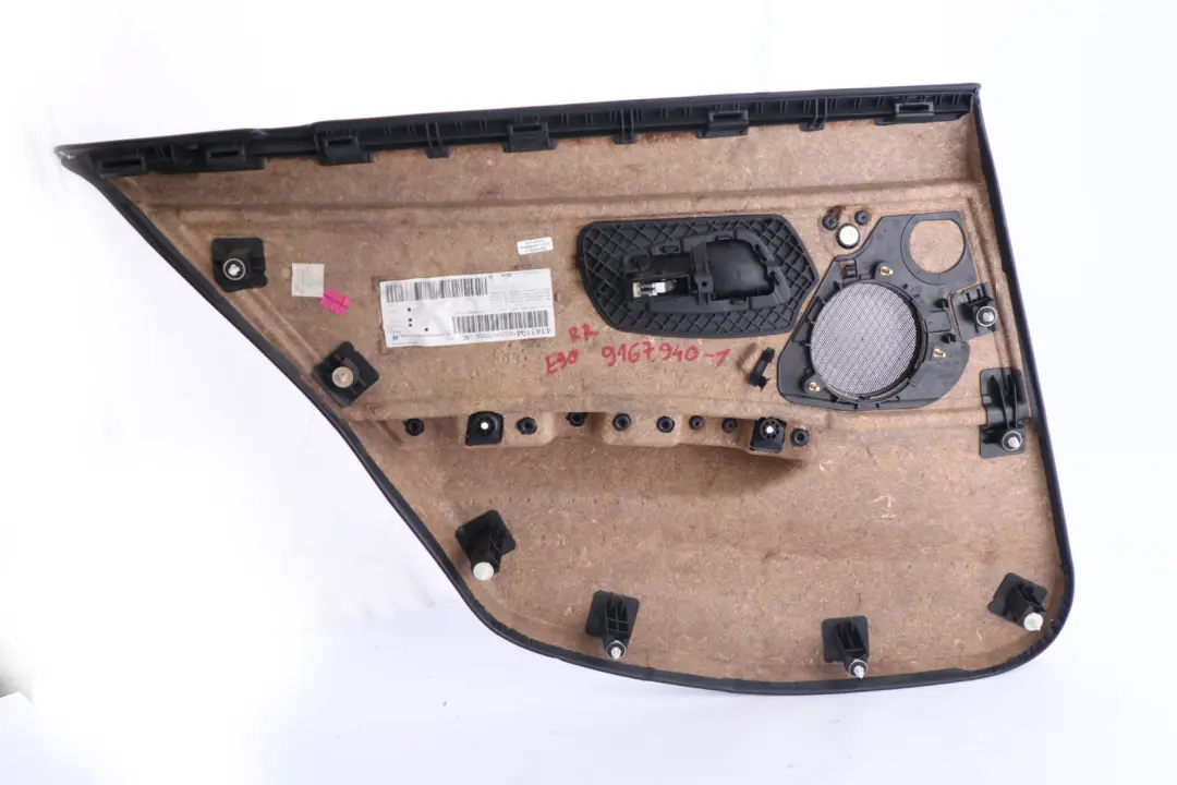 Right O/S Door Card Lining Cloth Anthracite to BMW 3 Series E90 E91 LCI 1 Rear with Part number 9167940 BMW 3 Series E90 E91 LCI 1 Rear Right O/S Door Card Lining Cloth Anthracite - SKU 9167940-1 - Part number 9167940