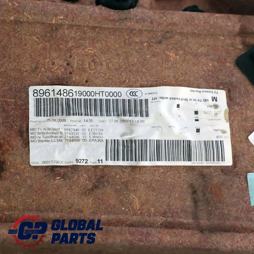 BMW 3 E91 LCI Touring Rear Right O/S Door Card Lining Cloth O/S Anthracite - SKU 9167940 - Part number 9167940