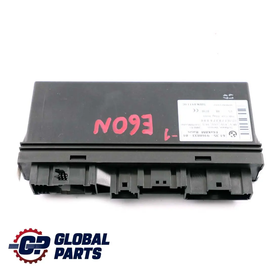 BMW 5 E60 LCI ECU Unidad módulo de control de la carrocería KBM Basis - SKU 9168833-1 - Número de pieza 9168833
