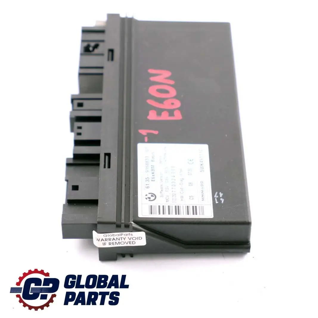 BMW 5 E60 LCI ECU Unidad módulo de control de la carrocería KBM Basis - SKU 9168833-1 - Número de pieza 9168833