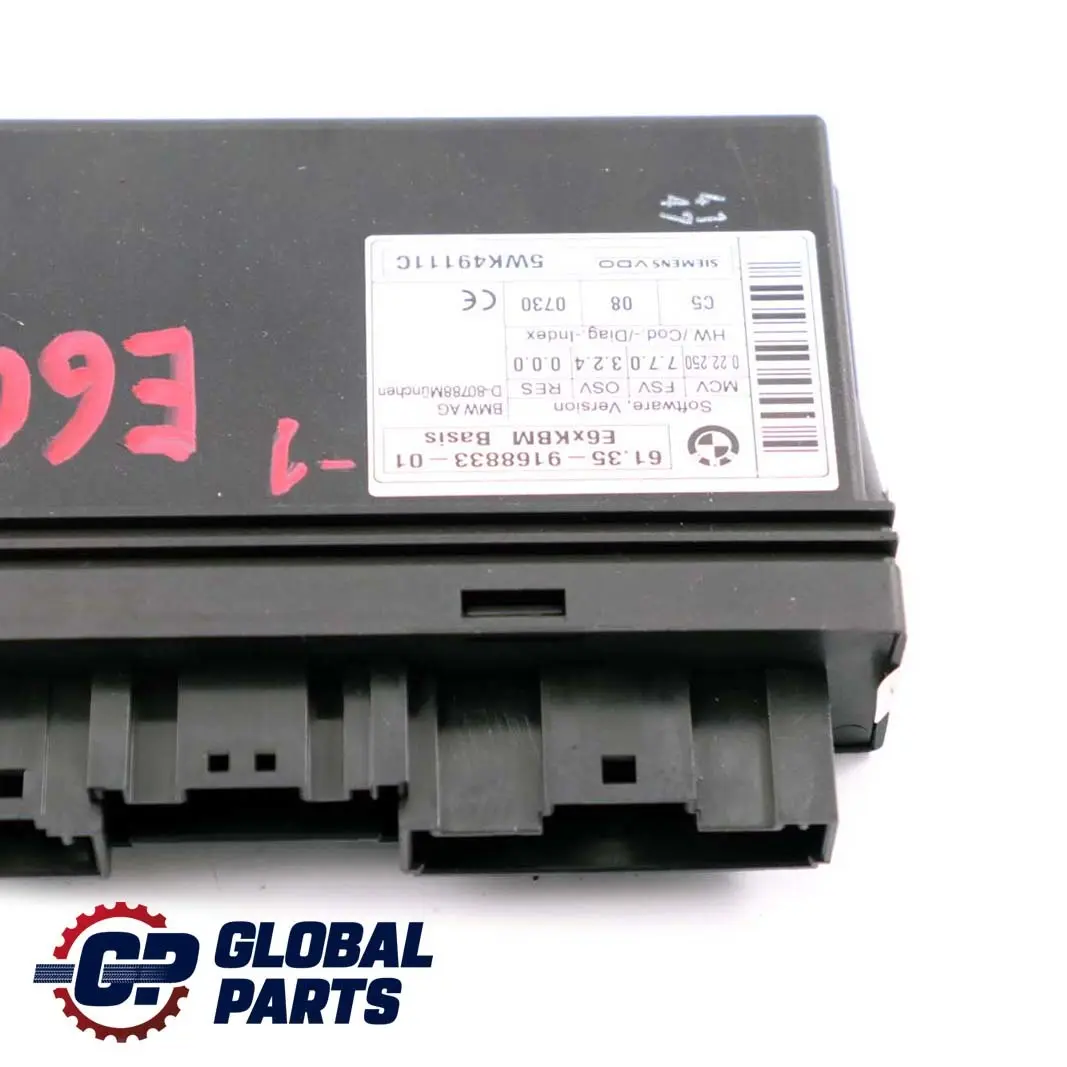BMW 5 E60 LCI ECU Unidad módulo de control de la carrocería KBM Basis - SKU 9168833-1 - Número de pieza 9168833