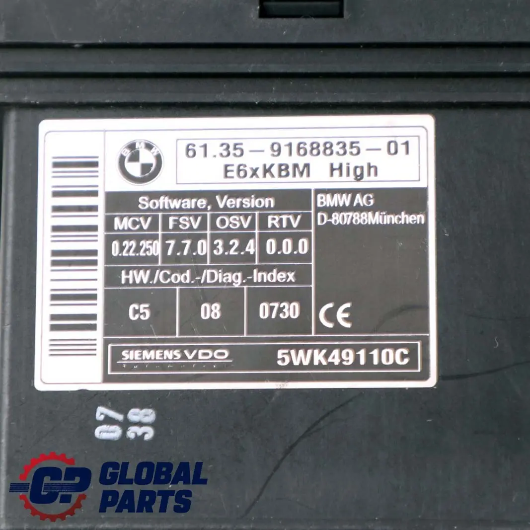 BMW 5 Series E61 Touring Body Control Module ECU Unit KBM High - SKU 9168835 - Part number 6978714