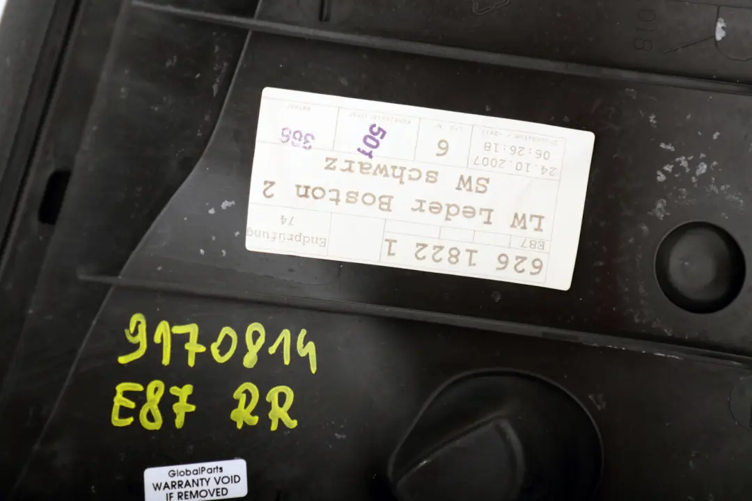 BMW E87 LCI Boczek Kanapy Prawy Tył Skóra Czarna - SKU 9170814 - Numer Części 7118682