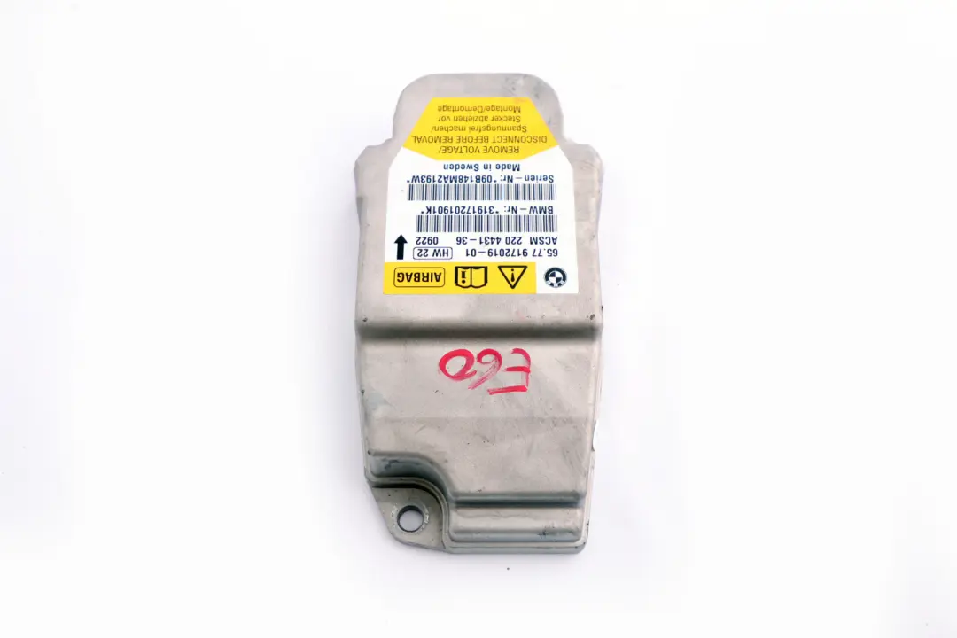 BMW E60 E60N E61 E61N LCI Centralina Airbag Centralina ECU Modulo - SKU 9172019 - Numero di parte 9172019
