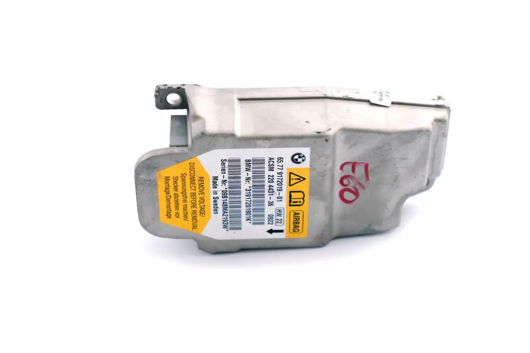 Centralina Airbag Centralina ECU Modulo per BMW E60 E60N E61 E61N LCI con numero di parte 9172019 BMW E60 E60N E61 E61N LCI Centralina Airbag Centralina ECU Modulo - SKU 9172019 - Numero di parte 9172019