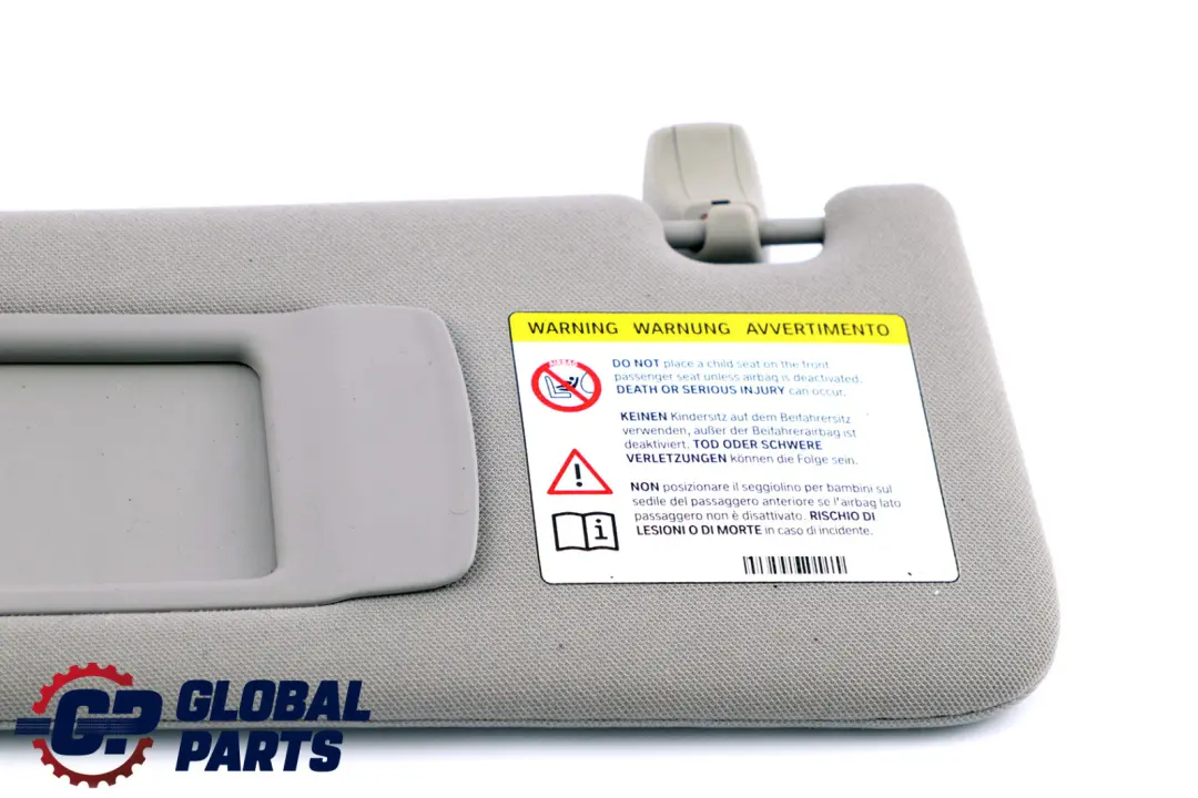 Sun Visor With Label Mirror Left N/S Everestgrau Grey to BMW F10 F11 with Part number 9173431 BMW F10 F11 Sun Visor With Label Mirror Left N/S Everestgrau Grey - SKU 9173431 - Part number 9173431