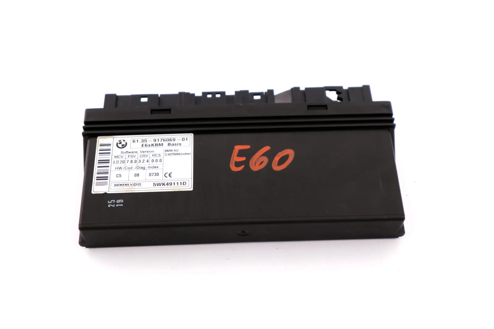 BMW E60 E63 E64 KBM Basis Body Control Module ECU Unidad De control 9176069