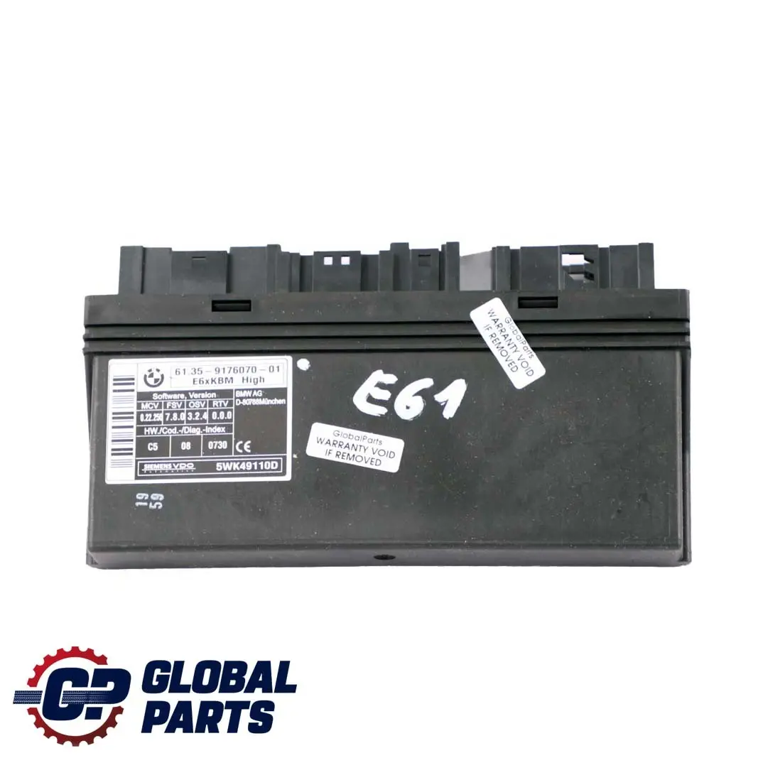Module De Contrôle Carrosserie Ecu Unité Contrôle Haut pour BMW E61 Touring à propos du numéro de pièce 9176070 BMW E61 Touring Module De Contrôle Carrosserie Ecu Unité Contrôle Haut - SKU 9176070 - Numéro de pièce 9176070