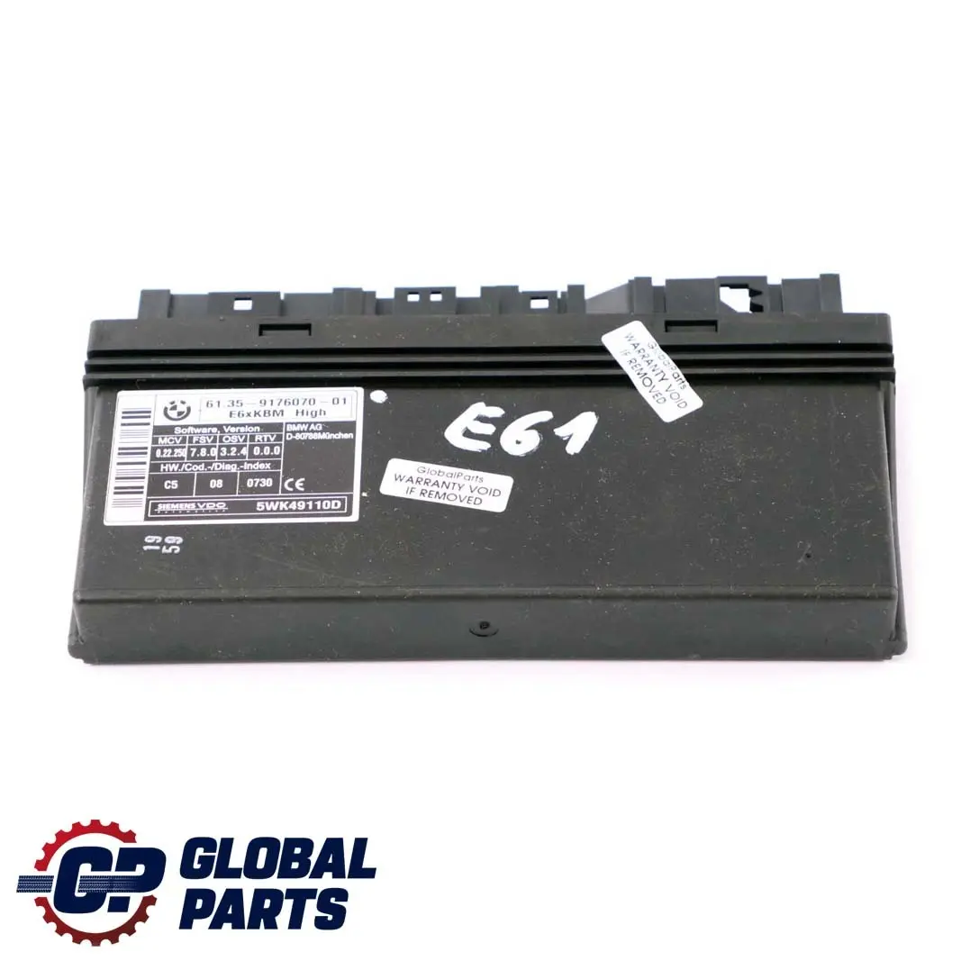Modulo De Control Del Cuerpo ECU Unidad De Control Alto para BMW E61 Touring con número de pieza 9176070 BMW E61 Touring Modulo De Control Del Cuerpo ECU Unidad De Control Alto - SKU 9176070 - Número de pieza 9176070