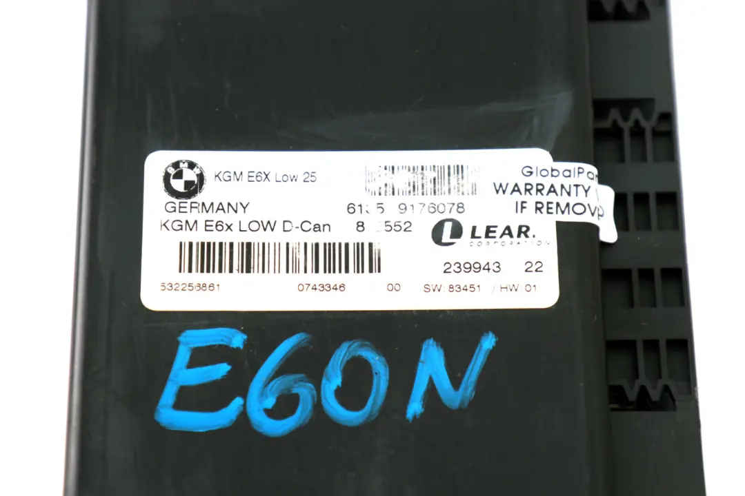 BMW E60 E61 LCI E63 E64 Body Gateway Module ECU Control Unit - SKU 9176078 - Part number 9176078