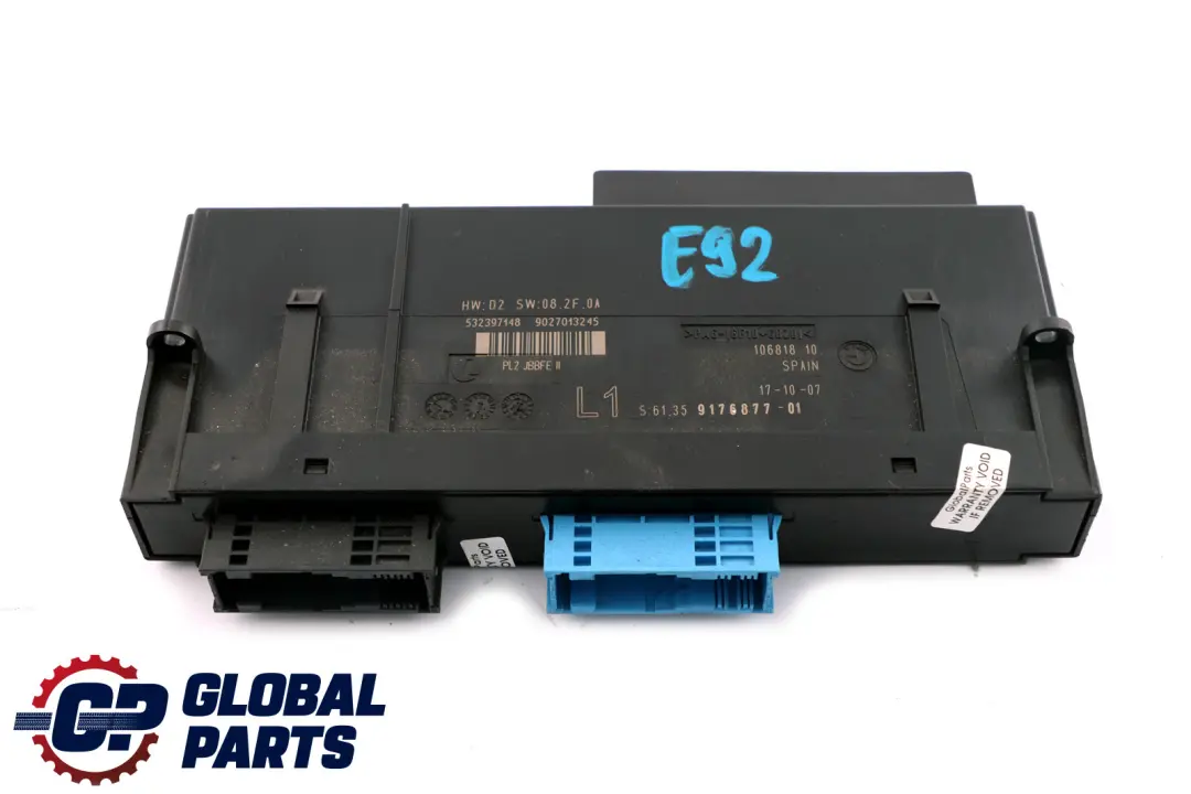 ECU Modulo Control Cuerpo Caja de Conexiones L1 PL2 JBBFE II para BMW E92 con número de pieza 9176877 BMW E92 ECU Modulo Control Cuerpo Caja de Conexiones L1 PL2 JBBFE II - SKU 9176877 - Número de pieza 9176877